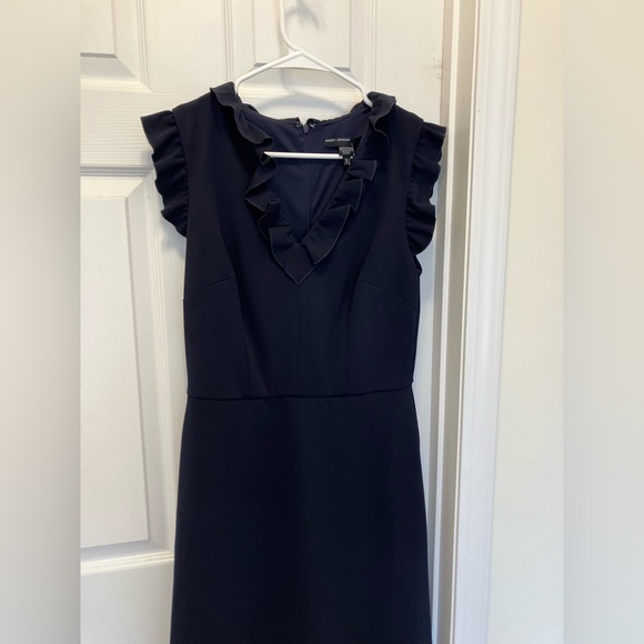 Navy Ruffle Sleeve Dress - Picture 4 of 9